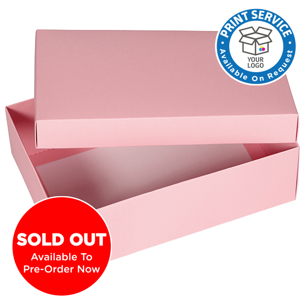 Large Pink Gift Boxes available from Midpac. Matt laminated gift boxes
